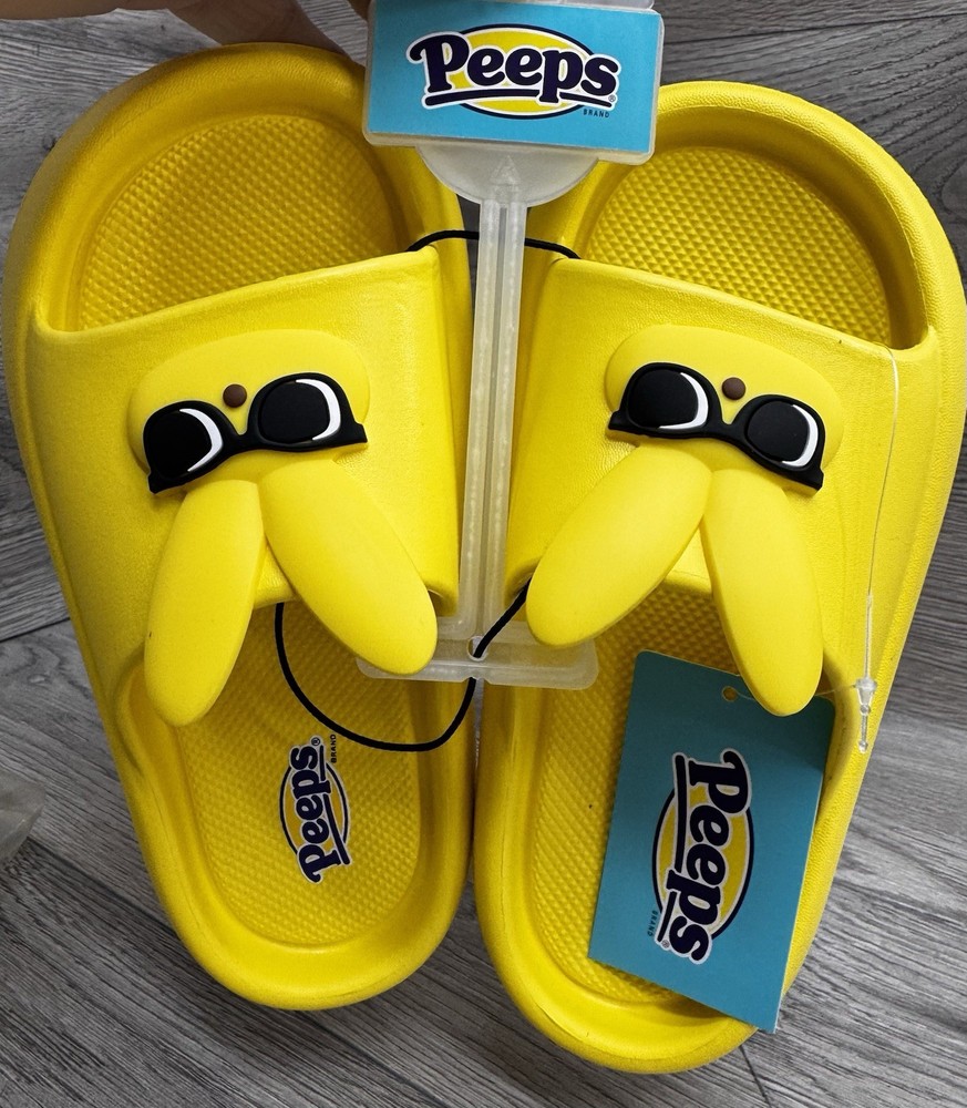 Peeps Kid’s Slides Yellow Size 13-1 NWT Easter Fun Shoes Sandals