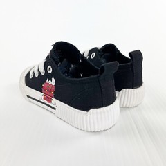 Snoopy Black Textile Christmas Doghouse Lace Up Fashion Sneakers Shoes Youth 7