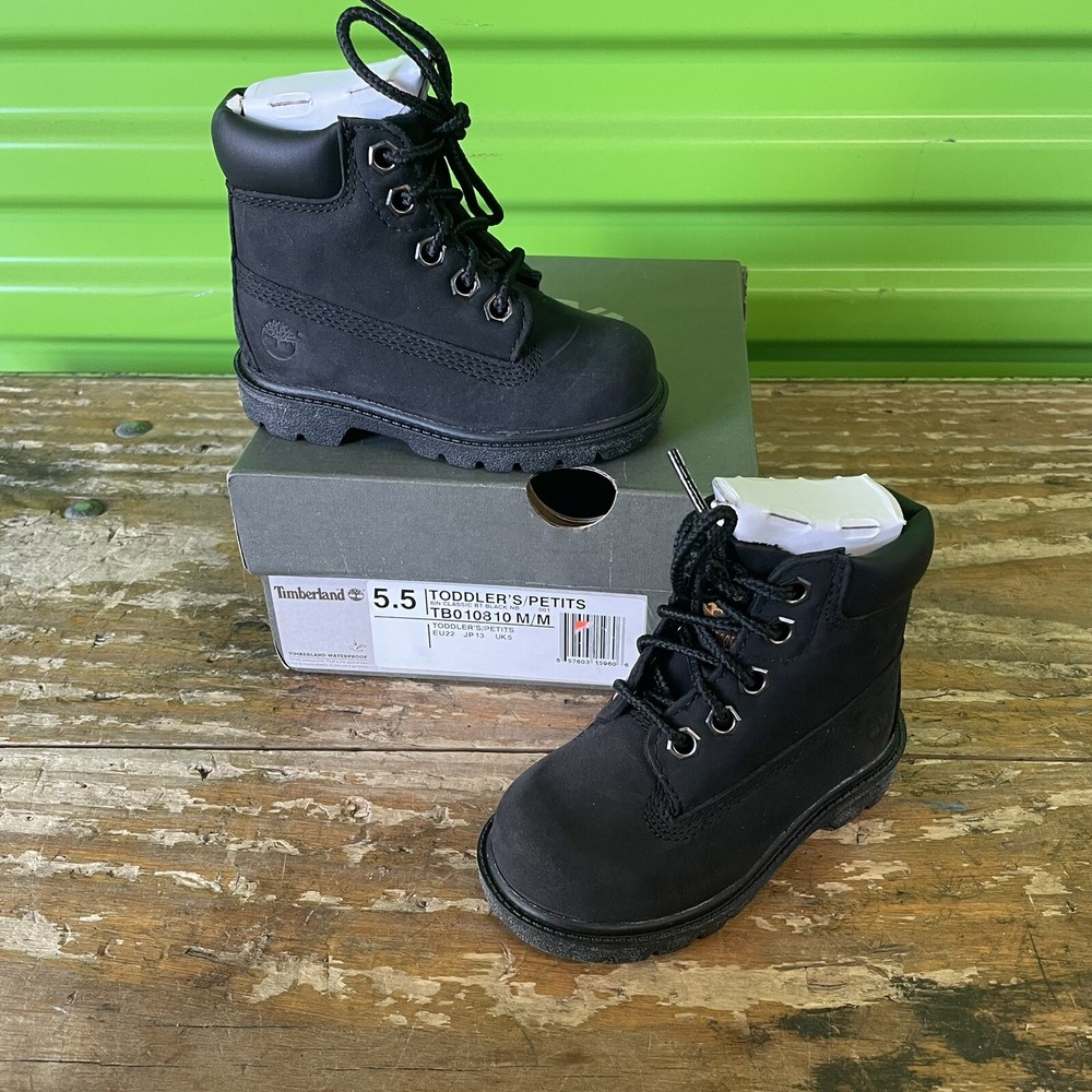 Timberland 6in Premium Boots Black Classic Size 5.5 Toddler New In Box TB010810