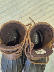 Sperry Kid’s Port Boots Size 9M Youth Green & Brown Winter Rain Duck Boots