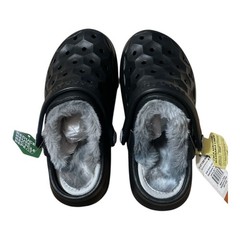 Joybees Kids Varsity Lined Clogs – Black/Charcoal C9