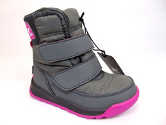 NEW SOREL Whitney II Strap Boot WP Winter Boots Little Girl Size 7.0 T Gray Pink