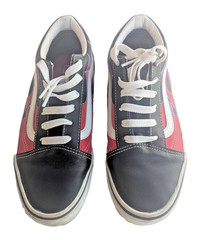 Vans Old Skool „Moto Flame“ Black/Racing Red Kids Sneaker Size 5.5 US Youth