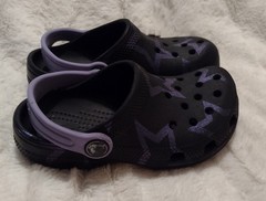 Crocs Classic Disco Dance Party Clogs Black Purple Stars Jibbitzs Kids C11 Bluey