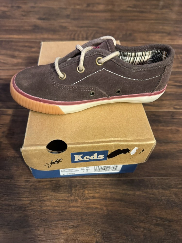 Keds On Deck Espresso Memory Foam Lace Kids Shoes Sz: 11M