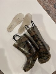 Rain Boots Size 11 Western Chief Kids Camo Army Camo Easy Off & On Handles Nice