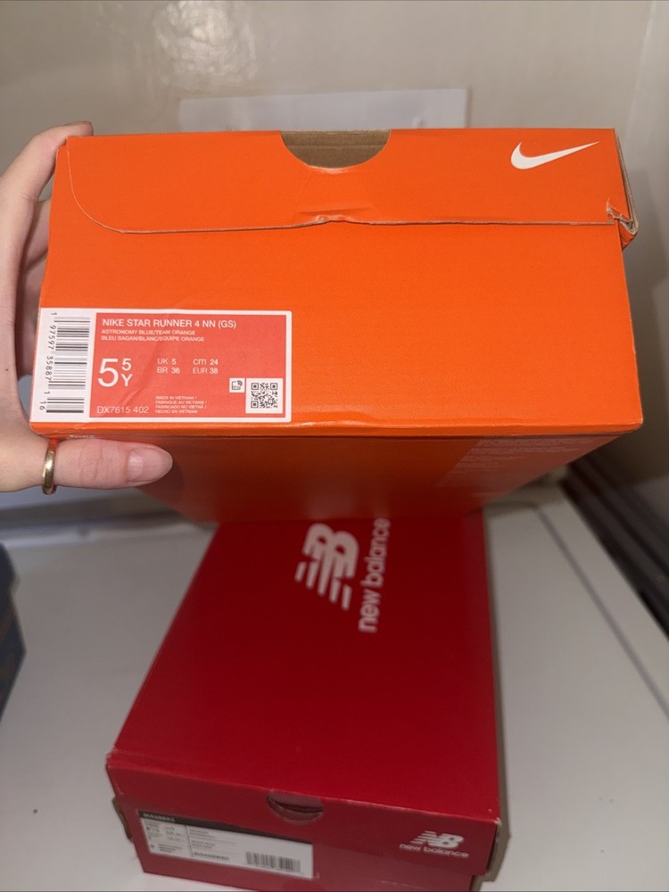 New Nike Star Runner Blue and Orange Size 5.5 with magnetic stretch laces
