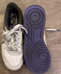Nike Air Force 1 Dunk Smash Just Do it Gray Sneakers Sport Shoes Kid’s Sz Y4 EUC