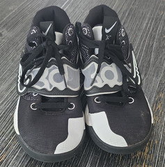 Nike Low Top Mesh Sneakers Black/White/Volt Unisex Kids US 7.5