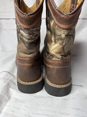 Itasca Leather Brown/ buckaroo camo Boots Unisex Kids (size 4)