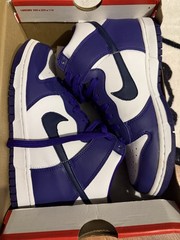 Nike Dunk Hi (GS) White Midnight Navy 6.5Y High Top Leather Sneakers