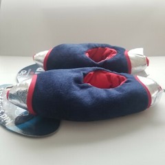 Children’s Slippers Spaceship Rocket Footwear Nighttime Blue Black or Silver BT6