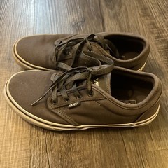 Vans OFF THE WALL Youth Size 6 Gray Shoes Classic Sneakers Laces Canvas Shoes