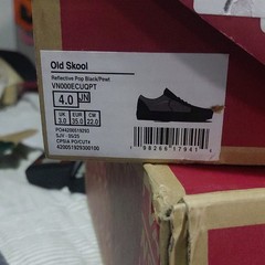 VANS Old Skool VN000ECUQPT Reflective Black Pewter Unisex Kids Sneaker US4 EUR35