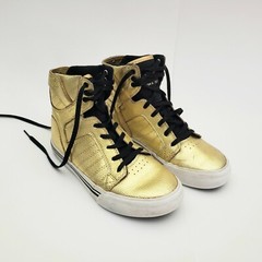Supra Skytop Kids Size 4 Gold Skate Shoe Muska 001 Youth High Top Unisex