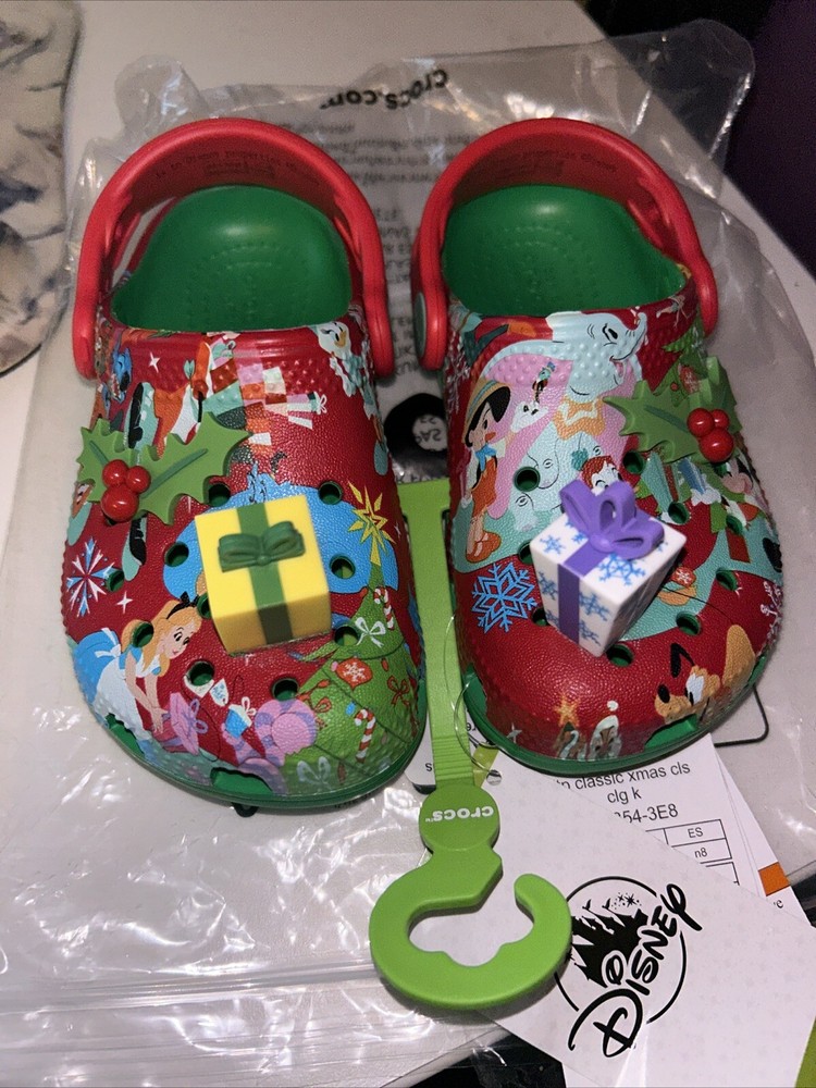 Disney Christmas Crocs Dtp Classic Christmas Kids Size c8 New With Tags