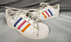 Adidas Superstar Allover Trefoild Logo Print Kids Size 10 Ortholite