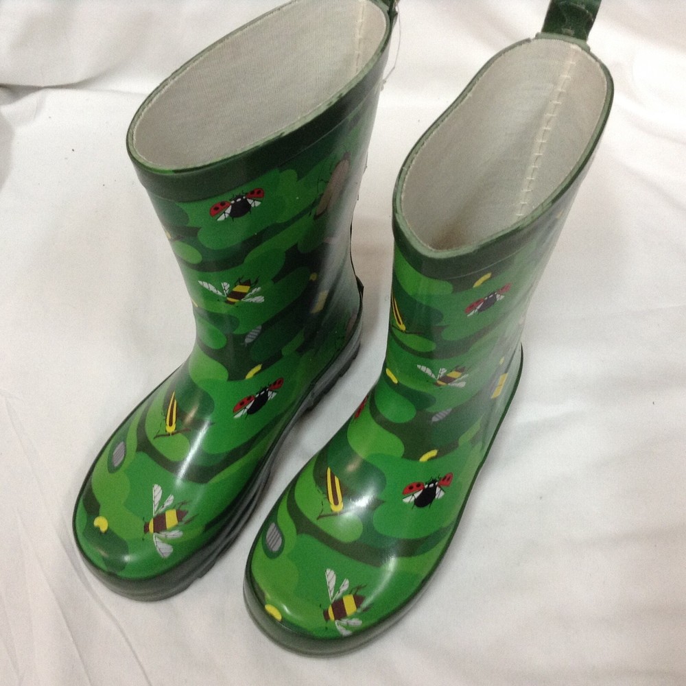 Kids‘ Bug Camo Garden Rain Boots by Kid Made Modern Green Medium(7/8)