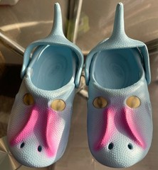 Polliwalks Size 8 Toddler Little Kid Dinosaur Foot Printer Clog Bubblegum
