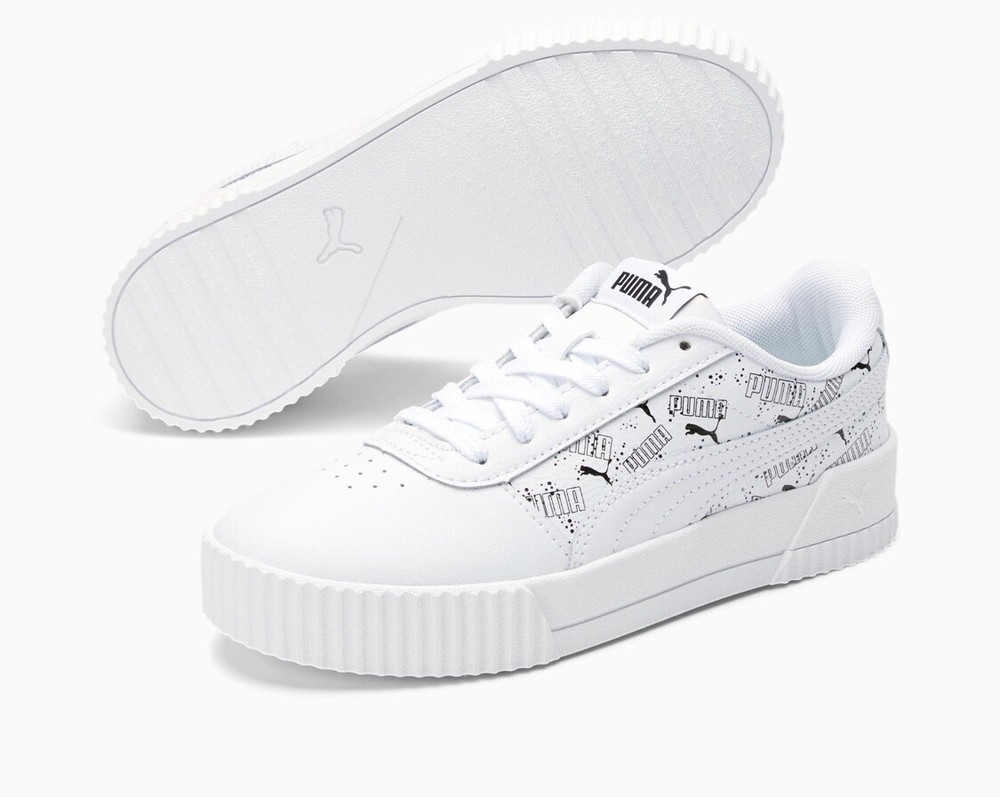 Puma Carina Hand Drawn Sneakers JR White/Black 368802-01. BRAND NEW