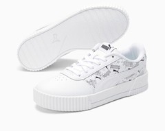 Puma Carina Hand Drawn Sneakers JR White/Black 368802-01. BRAND NEW