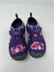 KEEN 101221 Kids Sneaker Purple Pink Gray White Tie Dye Hook & Loop Size 2
