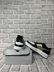 Nike Force 1 Kids BG Black Metallic Silver White HV0937-010 Size 7 W8.5 New