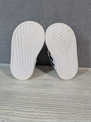 Adidas Kids 5K White Black Hook Loop Sneakers Casual School Shoes Classic