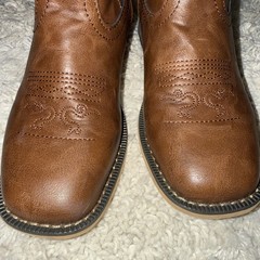 Rollda Childrens Unisex Brown Cowboy Boots Sz 3 LK Square Toe Great Condition