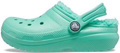 Crocs Kids‘ Classic Lined Clog | Kids‘ Slippers, Pistachio, 2 Little Kid