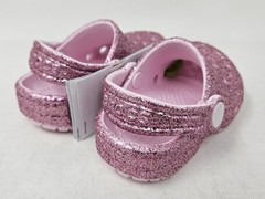 Crocs Classic Chunky Glitter Clogs, Little Kids, Pink Milk, 211940-6ZW, NEW!