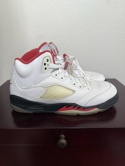 Nike Air Jordan 5 Retro FireRed SilverTongue 440888-102 Youth Sz 5.5 Women Sz 7.