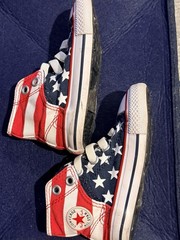 Converse All Star Patriotic High Top Canvas Sneakers Unisex Kids Size 6