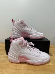 Jordan Air Jordan 12 Retro GS High Top White Pink Kids Sneakers 3.5Y 510815-600