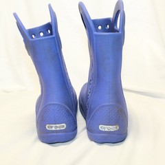 Crocs Size J 1 Blue HANDLE IT Pull On Waterproof Comfort Rain Boots 12803