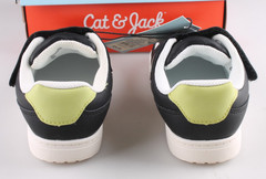 Cat & Jack Jaid Solid Court Sneakers Kids Size 12 Black / White New In Box