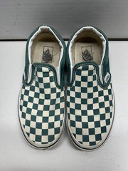 Vans Classic Slip On Shoes Youth 2.5 Green White Checkerboard Skate Kids