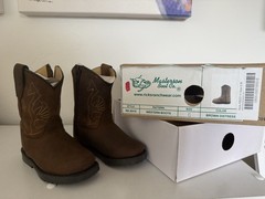Masterson Boot Co. Children’s Brown Leather Western Ankle Pull-On Boots sz 6