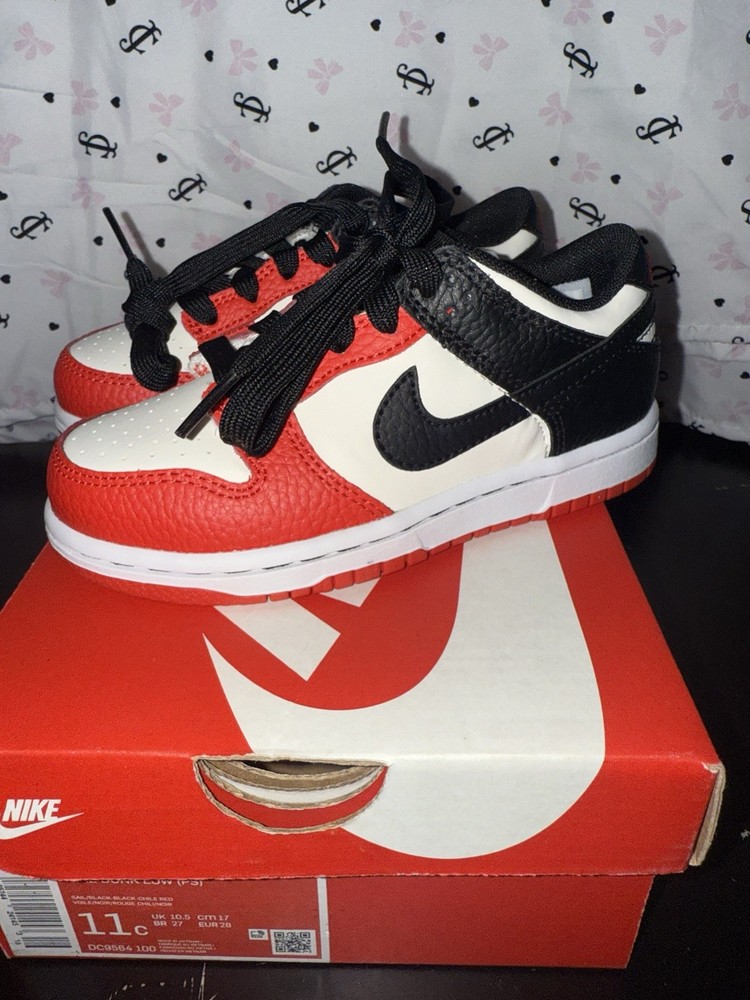 Nike NBA x Dunk Low EMB TD ’75th Anniversary Sneaker Size 11C, Bulls DC9562