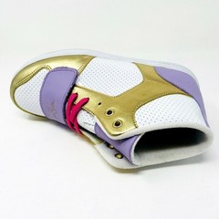 Creative Recreation Cesario White Lavender Pink Gold Kids Youth Size 3 Sneakers