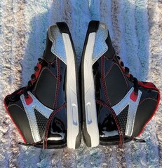 SHAQ Platinum Kids High Top Sneakers Black Red Silver Size 13 Athletic Shoes