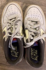 Nike Air Force 1 Dunk Smash Just Do it Gray Sneakers Sport Shoes Kid’s Sz Y4 EUC