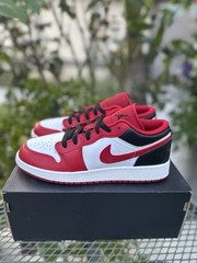 Nike Air Jordan 1 Low Reverse Black Toe Chicago Bulls Red Sneakers 553560-163 GS