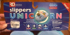 NEW! Blue Unicorn Slippers Size Medium 7/8 By Royal Deluxe 100% Polyester