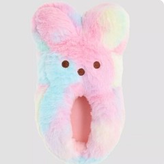 Peeps Bunny Slippers Kids Size 2-3 Multicolored Tie Dye Plush SGF8578APX NEW