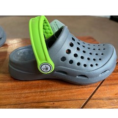 Joybees Kids Active Clog Charcoal Grey Neon Green Slip On Water Shoes Size C8/9
