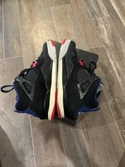 Kid’s Jordan 4 Retro OG (PS) Black/Fire Red-Deep Royal Blue (IB4388 003) Size 3Y