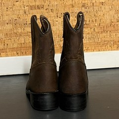 VTG Masterson Boot Co Kids Brown Leather Cowboy Boots Western Stitched Size 5D