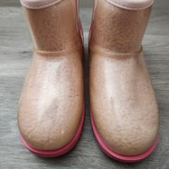 UGG Pink Classic Clear Mini Boots Size 4 Kids Waterproof Faux Shearling Warm