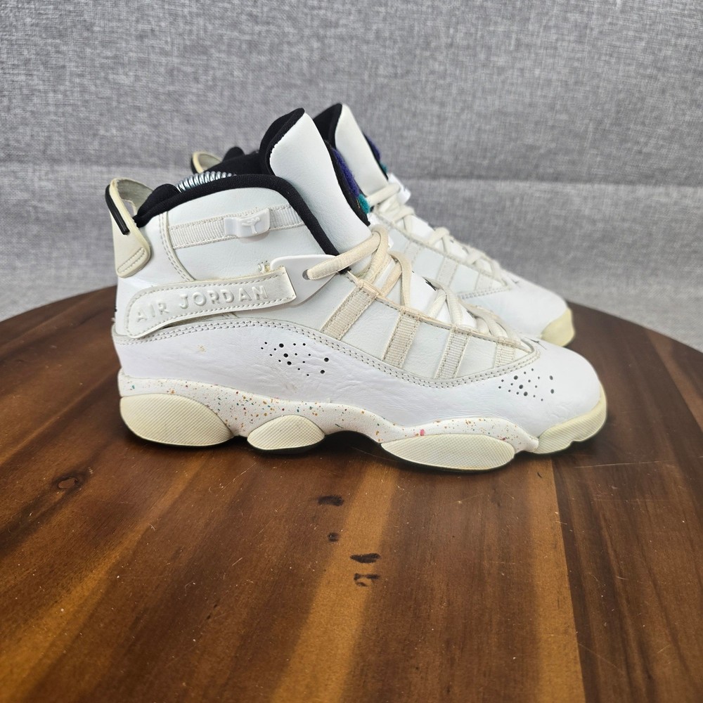Jordan 6 Rings GS White Multi Color Confetti Sneakers 323419-150 Kids Shoes